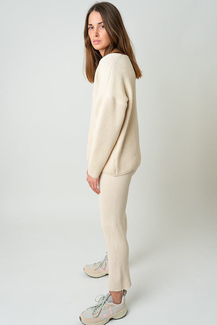 Marie Sweater Knit in Offwhite